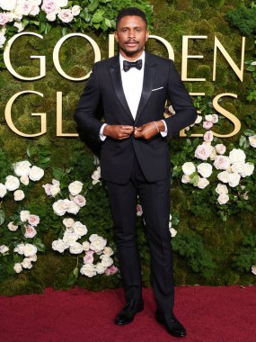 Nnamdi Asomugha arrives at the 82nd Annual Golden Globe Awards held at The Beverly Hilton Hotel on January 5, 2025 in Beverly Hills, Los Angeles, California, United States. clipart