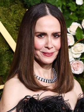 Elie Saab 'ı giyen Sarah Paulson, 5 Ocak 2025' te Beverly Hilton Oteli 'nde düzenlenen 82.. 