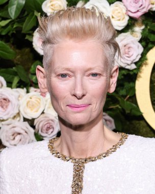 Tilda Swinton wearing Chanel arrives at the 82nd Annual Golden Globe Awards held at The Beverly Hilton Hotel on January 5, 2025 in Beverly Hills, Los Angeles, California, United States. clipart