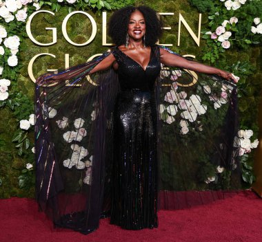 Gucci 'yi giyen Viola Davis, 5 Ocak 2025' te Beverly Hilton Oteli 'nde düzenlenen 82..