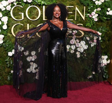 Gucci 'yi giyen Viola Davis, 5 Ocak 2025' te Beverly Hilton Oteli 'nde düzenlenen 82..