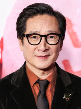 Ke Huy Quan arrives at the Los Angeles Premiere Of Universal Pictures' 'Love Hurts' held at the TCL Chinese Theatre IMAX on February 3, 2025 in Hollywood, Los Angeles, California, United States.            clipart