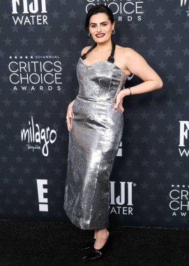 Nava Mau wearing Fendi Couture with David Yurman jewelry arrives at the 30th Annual Critics' Choice Awards held at The Barker Hangar on February 7, 2025 in Santa Monica, Los Angeles, California, United States. clipart