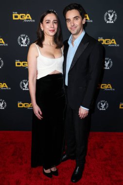 Lucia Aniello and husband Paul W. Downs arrive at the 77th Annual Directors Guild Of America Awards held at The Beverly Hilton Hotel on February 8, 2025 in Beverly Hills, Los Angeles, California, United States. clipart