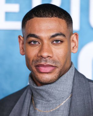 Aaron Pierre, 17 Şubat 2025 'te ABD' nin Kaliforniya eyaletinin Los Angeles kentinde bulunan Beverly Hills kentindeki SLS Hotel 'de düzenlenen 7. Geleneksel Amerikan Siyahi Film Festivali' ne (ABFF) geldi..