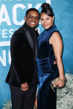 Larenz Tate ve eşi Tomasina Parrott, 17 Şubat 2025 'te Los Angeles, Kaliforniya, ABD' de düzenlenen 7. Yıllık Amerikan Kara Film Festivali 'ne (ABFF) geldiler..