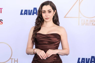 Danielle Frankel elbisesi ve Nouvel Heritage mücevheri giyen Cristin Milioti, 22 Şubat 2025 'te Santa Monica Plajı' nda düzenlenen 40. Yıllık Bağımsız Film Ödülleri 'ne ulaştı..  