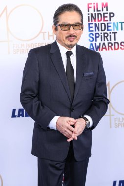 Hiroyuki Sanada wearing Dior Mens arrives at the 40th Annual Film Independent Spirit Awards 2025 held at the Santa Monica Beach on February 22, 2025 in Santa Monica, Los Angeles, California, United States.  clipart