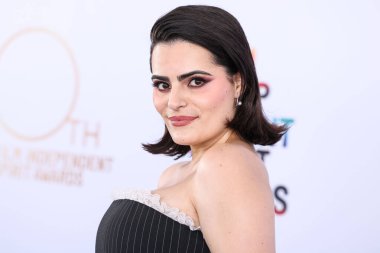 Nava Mau, Tanner Fletcher elbisesi, Roger Vivier çantası ve Marc Jacobs ayakkabıları ile 22 Şubat 2025 'te Santa Monica, Los Angeles, Kaliforniya' da düzenlenen 40.