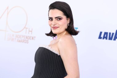 Nava Mau, Tanner Fletcher elbisesi, Roger Vivier çantası ve Marc Jacobs ayakkabıları ile 22 Şubat 2025 'te Santa Monica, Los Angeles, Kaliforniya' da düzenlenen 40.