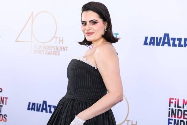 Nava Mau, Tanner Fletcher elbisesi, Roger Vivier çantası ve Marc Jacobs ayakkabıları ile 22 Şubat 2025 'te Santa Monica, Los Angeles, Kaliforniya' da düzenlenen 40.