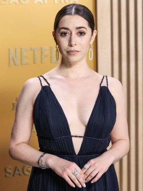 Dior elbisesi giyen Cristin Milioti, 23 Şubat 2025 'te ABD' nin Kaliforniya eyaletinin Los Angeles kentinde düzenlenen Shrine Konser Salonu ve Fuar Salonu 'nda düzenlenen 31.. 