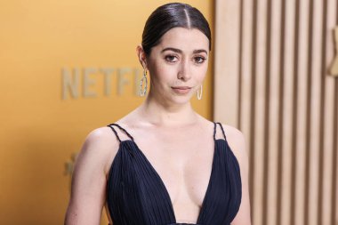 Dior elbisesi giyen Cristin Milioti, 23 Şubat 2025 'te ABD' nin Kaliforniya eyaletinin Los Angeles kentinde düzenlenen Shrine Konser Salonu ve Fuar Salonu 'nda düzenlenen 31.. 