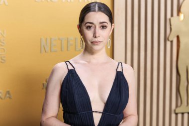 Dior elbisesi giyen Cristin Milioti, 23 Şubat 2025 'te ABD' nin Kaliforniya eyaletinin Los Angeles kentinde düzenlenen Shrine Konser Salonu ve Fuar Salonu 'nda düzenlenen 31.. 