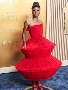 Louis Vuitton elbisesi ve Lagos mücevheri giyen Danielle Deadwyler, 23 Şubat 2025 'te Los Angeles, Kaliforniya, ABD' deki Shrine Auditorium ve Expo Hall 'da düzenlenen 31..     