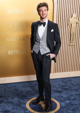 Dunhill 'i giyen Jack Quaid, 23 Şubat 2025' te ABD 'nin Kaliforniya eyaletinin Los Angeles kentinde düzenlenen Shrine Konser Salonu ve Fuar Salonu' nda düzenlenen 31.. 