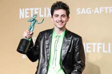 'A Complete Unknown' başrolünde bir Erkek Oyuncu 'nun En İyi Performansı ödülünün sahibi Timothee Chalamet, 23 Şubat 2025' te LA, CA 'de Shrine Auditorium ve Expo Hall' da düzenlenen 31.