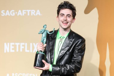 'A Complete Unknown' başrolünde bir Erkek Oyuncu 'nun En İyi Performansı ödülünün sahibi Timothee Chalamet, 23 Şubat 2025' te LA, CA 'de Shrine Auditorium ve Expo Hall' da düzenlenen 31.