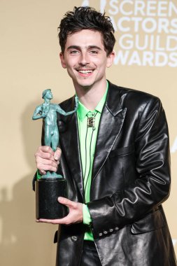 'A Complete Unknown' başrolünde bir Erkek Oyuncu 'nun En İyi Performansı ödülünün sahibi Timothee Chalamet, 23 Şubat 2025' te LA, CA 'de Shrine Auditorium ve Expo Hall' da düzenlenen 31.