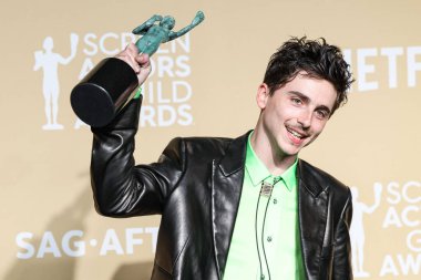 'A Complete Unknown' başrolünde bir Erkek Oyuncu 'nun En İyi Performansı ödülünün sahibi Timothee Chalamet, 23 Şubat 2025' te LA, CA 'de Shrine Auditorium ve Expo Hall' da düzenlenen 31.