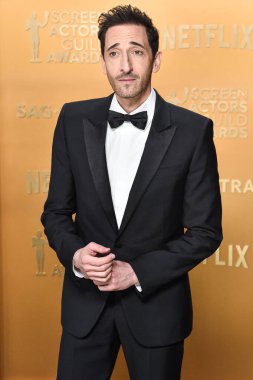 Louis Vuitton 'u giyen Adrien Brody, 23 Şubat 2025' te ABD 'nin Kaliforniya eyaletinin Los Angeles kentinde düzenlenen Shrine Konser Salonu ve Fuar Salonu' nda düzenlenen 31..