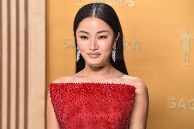 Cartier mücevherli bir Giorgio Armani Prive elbisesi giyen Anna Sawai, 23 Şubat 2025 'te ABD' nin Kaliforniya eyaletinin Los Angeles kentindeki Shrine Oditoryum ve Expo Hall 'da düzenlenen 31..