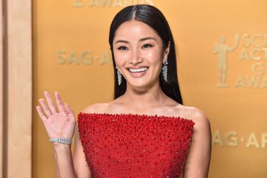 Cartier mücevherli bir Giorgio Armani Prive elbisesi giyen Anna Sawai, 23 Şubat 2025 'te ABD' nin Kaliforniya eyaletinin Los Angeles kentindeki Shrine Oditoryum ve Expo Hall 'da düzenlenen 31..