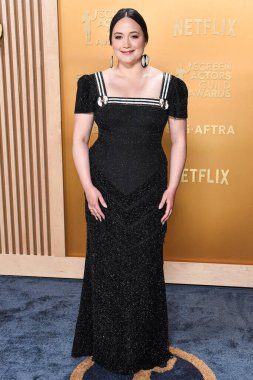 Gucci giyen Lily Gladstone, 23 Şubat 2025 'te ABD' nin Kaliforniya eyaletinin Los Angeles kentinde düzenlenen Shrine Konser Salonu ve Fuar Salonu 'nda düzenlenen 31.