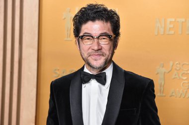 Louis Vuitton giyimli Tadanobu Asano, 23 Şubat 2025 'te ABD' nin Kaliforniya eyaletinin Los Angeles kentinde düzenlenen Shrine Konser Salonu ve Fuar Salonu 'nda düzenlenen 31..