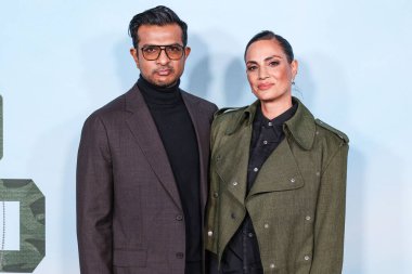 Utkarsh Ambudkar and wife Naomi Ambudkar arrive at the Los Angeles Special Screening Of Briarcliff Entertainment's 'My Dead Friend Zoe' held at the Hollywood Legion Theater at Hollywood American Legion Post 43 on February 24, 2025 in Hollywood clipart