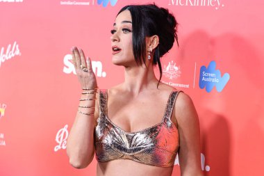 Katy Perry, Mavi Köken 'in Yeni Shepard roketiyle sadece kadınlardan oluşan mavi bir uçakla uzaya gidecek. LOS ANGELES, CALIFORNIA, ABD - 28 Ocak: Amerikalı şarkıcı, söz yazarı ve TV kişisi Katy Perry GDay USA Sanat Galası 2023 'e geldi     