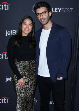 Judge signals he may dismiss NY Times from $400 million Baldoni-Lively defamation case. HOLLYWOOD, LOS ANGELES, CALIFORNIA, USA - MARCH 20: American actress Gina Rodriguez and American actor and director Justin Baldoni  clipart