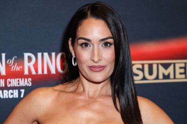 Nikki Bella Garcia 6 Mart 2025 'te Los Angeles, Kaliforniya, ABD' de bulunan The Grove 14 'te düzenlenen Los Angeles Intrinsic Value Films' in galasına ve Sümer 'in Queen of the Ring' ine geldi..