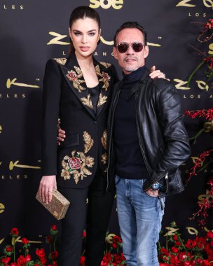 Nadia Ferreira and husband Marc Anthony arrive at the Zouk Los Angeles Grand Opening Preview held at Zouk Los Angeles on March 13, 2025 in Los Angeles, California, United States. clipart