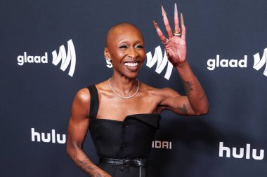 Dior 'u giyen İngiliz aktris ve şarkıcı Cynthia Erivo, 27 Mart 2025' te Beverly Hills, Los Angeles, Kaliforniya, ABD 'deki The Beverly Hilton Hotel' de düzenlenen 36..         