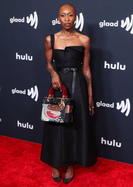 Dior 'u giyen İngiliz aktris ve şarkıcı Cynthia Erivo, 27 Mart 2025' te Beverly Hills, Los Angeles, Kaliforniya, ABD 'deki The Beverly Hilton Hotel' de düzenlenen 36..         