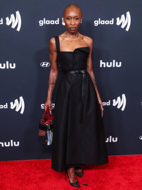 Dior 'u giyen İngiliz aktris ve şarkıcı Cynthia Erivo, 27 Mart 2025' te Beverly Hills, Los Angeles, Kaliforniya, ABD 'deki The Beverly Hilton Hotel' de düzenlenen 36..         