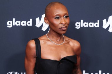 Dior 'u giyen İngiliz aktris ve şarkıcı Cynthia Erivo, 27 Mart 2025' te Beverly Hills, Los Angeles, Kaliforniya, ABD 'deki The Beverly Hilton Hotel' de düzenlenen 36..         