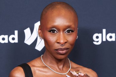 Dior 'u giyen İngiliz aktris ve şarkıcı Cynthia Erivo, 27 Mart 2025' te Beverly Hills, Los Angeles, Kaliforniya, ABD 'deki The Beverly Hilton Hotel' de düzenlenen 36..         