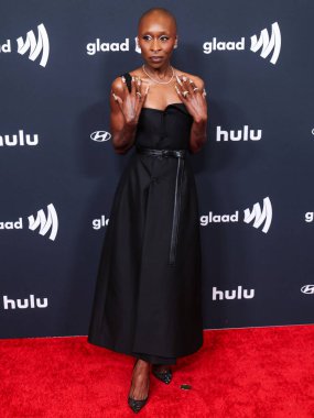 Dior 'u giyen İngiliz aktris ve şarkıcı Cynthia Erivo, 27 Mart 2025' te Beverly Hills, Los Angeles, Kaliforniya, ABD 'deki The Beverly Hilton Hotel' de düzenlenen 36..         