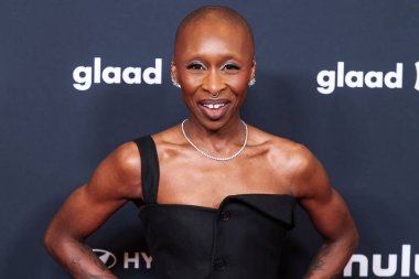 Dior 'u giyen İngiliz aktris ve şarkıcı Cynthia Erivo, 27 Mart 2025' te Beverly Hills, Los Angeles, Kaliforniya, ABD 'deki The Beverly Hilton Hotel' de düzenlenen 36..         