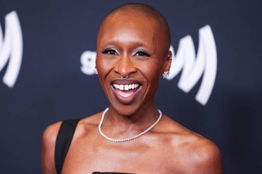 Dior 'u giyen İngiliz aktris ve şarkıcı Cynthia Erivo, 27 Mart 2025' te Beverly Hills, Los Angeles, Kaliforniya, ABD 'deki The Beverly Hilton Hotel' de düzenlenen 36..         
