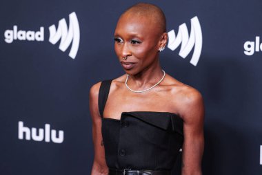 Dior 'u giyen İngiliz aktris ve şarkıcı Cynthia Erivo, 27 Mart 2025' te Beverly Hills, Los Angeles, Kaliforniya, ABD 'deki The Beverly Hilton Hotel' de düzenlenen 36..         