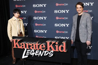 Amerikalı aktörler Ben Wang ve Ralph Macchio 'Karate Kid: Legends' filmini CinemaCon 2025 'te tanıtıyorlar - Sony Pictures Entertainment Sunum ve Açılış Gecesi Caesars Palace - CinemaCon' daki The Colosseum 'da düzenlendi 
