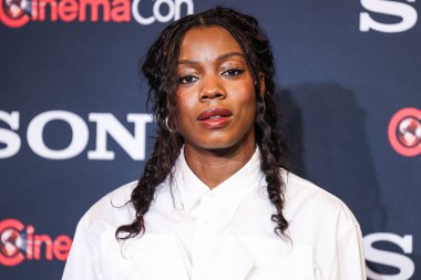 Amerikalı film yapımcısı Nia DaCosta, CinemaCon 2025 'te' 28 Yıl Sonra: The Bone Temple 'filmini tanıtıyor - Caesars Palace' daki The Colosseum 'da Sony Pictures Entertainment Sunum ve Açılış Gecesi