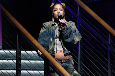 Amerikalı şarkıcı ve aktris Kiana Led (Kiana Lede), 1 Nisan 2025 tarihinde Las Vegas, Nevada, Las Vegas 'ta HyperX Las Vegas' ta düzenlenen Briarcliff Entertainment 'in 