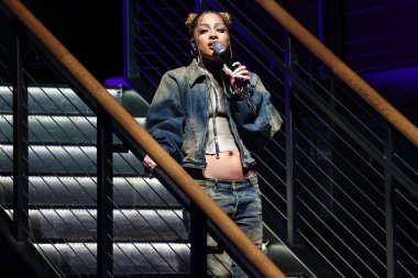 Amerikalı şarkıcı ve aktris Kiana Led (Kiana Lede), 1 Nisan 2025 tarihinde Las Vegas, Nevada, Las Vegas 'ta HyperX Las Vegas' ta düzenlenen Briarcliff Entertainment 'in 