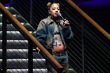 Amerikalı şarkıcı ve aktris Kiana Led (Kiana Lede), 1 Nisan 2025 tarihinde Las Vegas, Nevada, Las Vegas 'ta HyperX Las Vegas' ta düzenlenen Briarcliff Entertainment 'in 