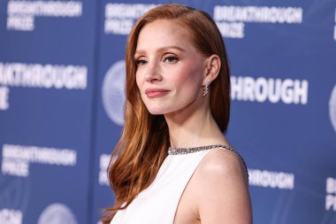 Gucci ve Damiani mücevherlerini takan Amerikalı aktris ve yapımcı Jessica Chastain, 5 Nisan 2025 'te Santa Monica, Los Angeles, Kaliforniya, ABD' de Barker Hangar 'da düzenlenen 11..