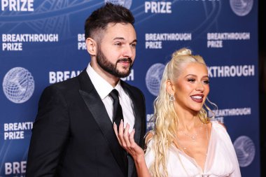 Matthew Rutler ve partneri Christina Aguilera, 5 Nisan 2025 'te Santa Monica, Los Angeles, Kaliforniya, ABD' de Barker Hangar 'da düzenlenen 11..